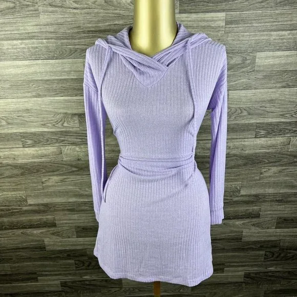shein purple dress long sleeve SHEIN Modely Women's Elegant Stand Collar Lantern Sleeve Long Dress Wi | Dress